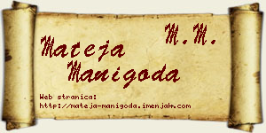 Mateja Manigoda vizit kartica